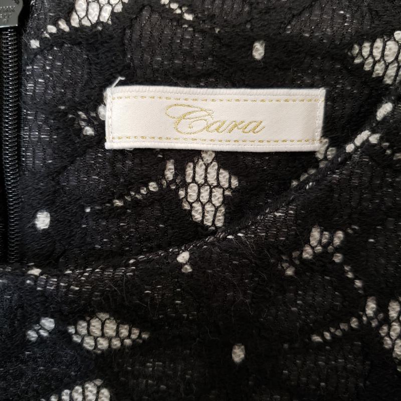 カーラ Cara ワンピース ひざ丈スカート M 総柄 白 / ホワイト / X 黒 / ブラック / レディース USED 古着 中古 10003064