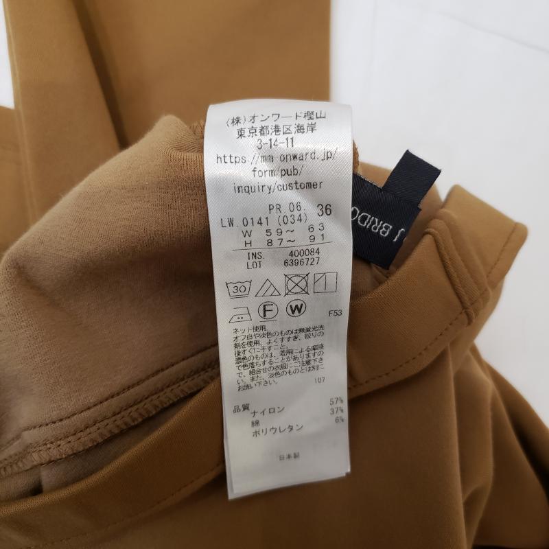 オンワードジェイブリッジ ONWARD J BRIDGE パンツ スラックス 7分丈 36インチ 無地 茶 / ブラウン / レディース USED 古着 中古 10003071
