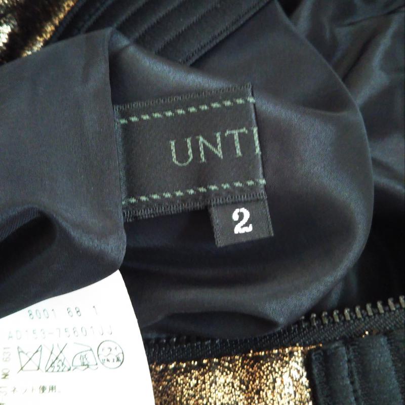アンタイトル UNTITLED スカート ひざ丈スカート 2 無地 金 / ゴールド / レディース USED 古着 中古 10003135