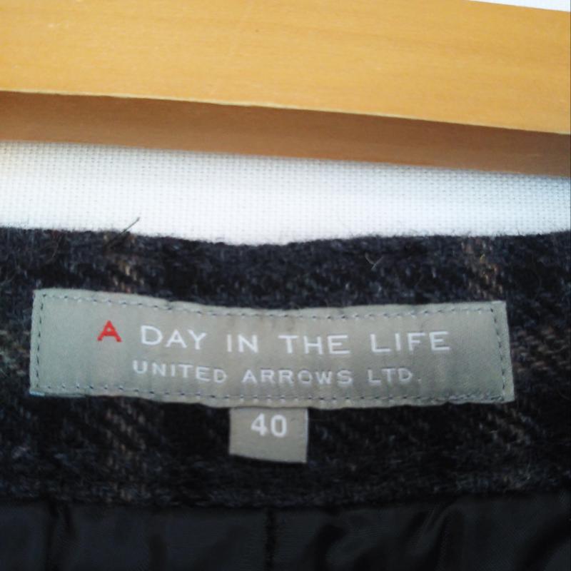 アデイインザライフ A Day in the Life パンツ スラックス 40インチ チェック 黒 / ブラック / X 茶 / ブラウン / レディース USED 古着 中古 10003149
