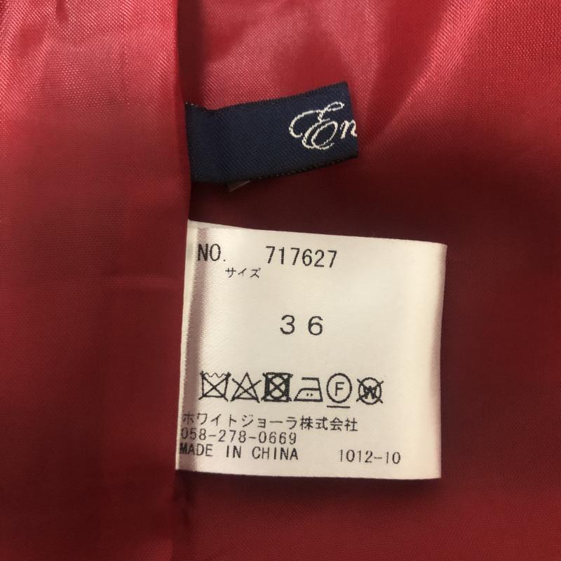 エンネア Ennea スカート ひざ丈スカート 36インチ ボーダー柄 黒 / ブラック / X 赤 / レッド / レディース USED 古着 中古 10003238
