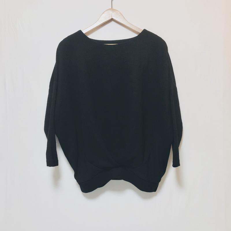 ショコラ フィネ ローブ chocol raffine robe カットソー 長袖 ドルマン FREE 無地 黒 / ブラック / レディース USED 古着 中古 10003361