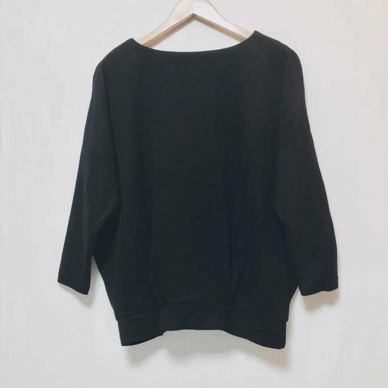 ショコラ フィネ ローブ chocol raffine robe カットソー 長袖 ドルマン FREE 無地 黒 / ブラック / レディース USED 古着 中古 10003361