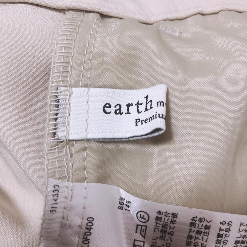 アースミュージックアンドエコロジー earth music&ecology パンツ キュロット ワイドパンツ ベルト付き M 無地 ベージュ / ベージュ / レディース USED 古着 中古 10003371
