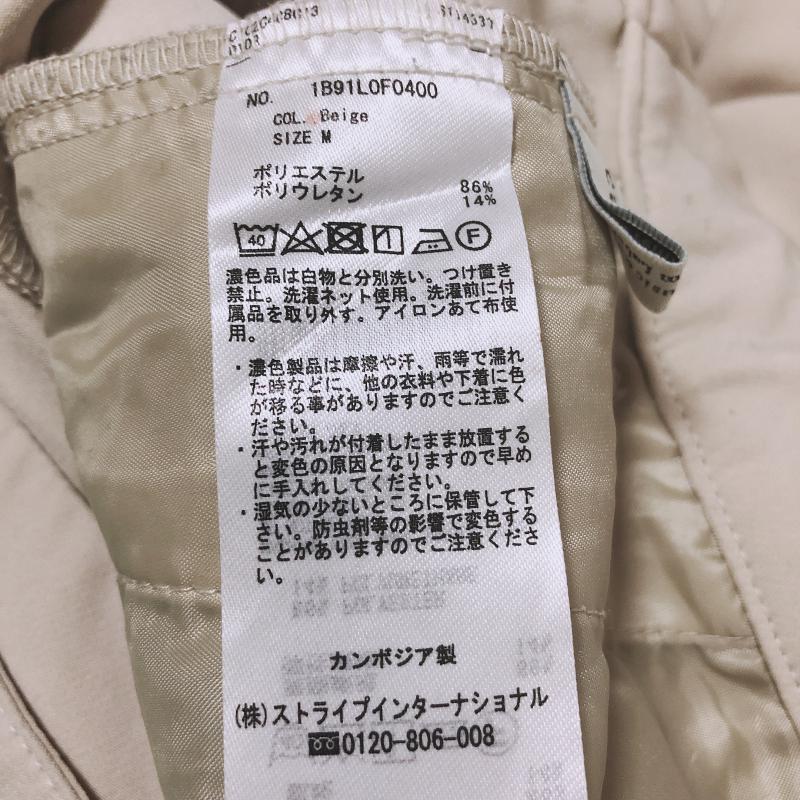 アースミュージックアンドエコロジー earth music&ecology パンツ キュロット ワイドパンツ ベルト付き M 無地 ベージュ / ベージュ / レディース USED 古着 中古 10003371