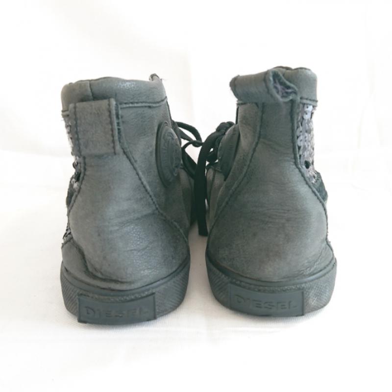ディーゼル DIESEL スニーカー スニーカー 24.5cm 無地 X ワンポイント 黒 / ブラック / レディース USED 古着 中古 10003384