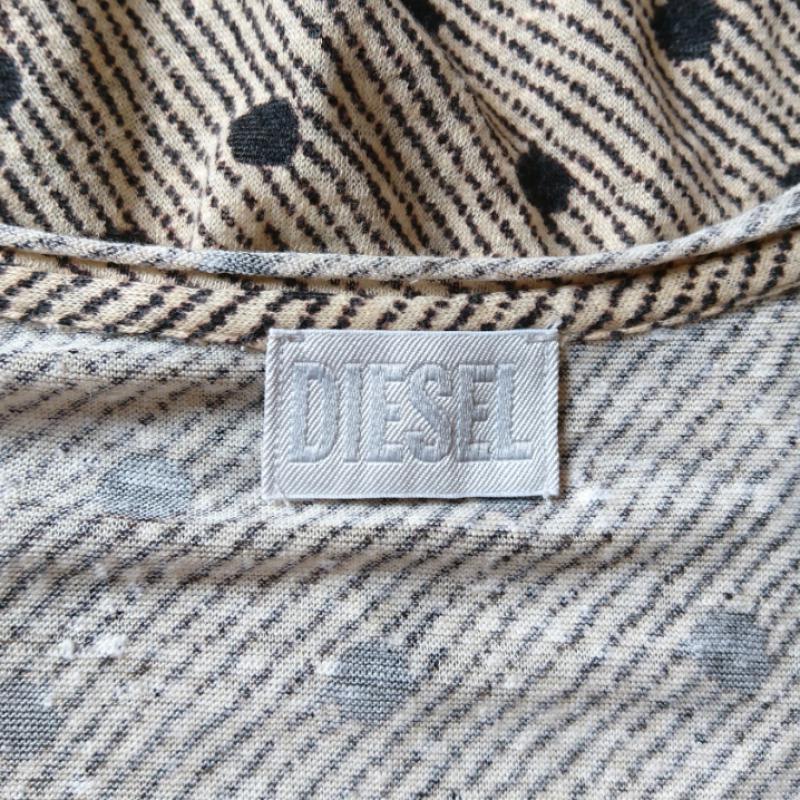 ディーゼル DIESEL カットソー 半袖 ドット X ベージュ / ベージュ / X 黒 / ブラック / レディース USED 古着 中古 10003412