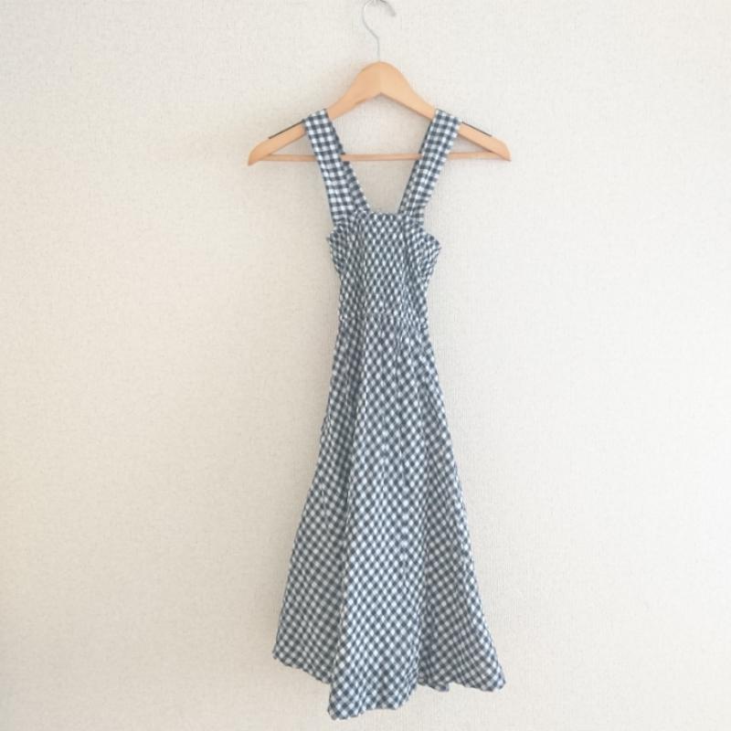 バーバリーブルーレーベル BURBERRY BLUE LABEL ワンピース ひざ丈スカート 36 チェック 白 / ホワイト / X 紺 / ネイビー / レディース USED 古着 中古 10003425
