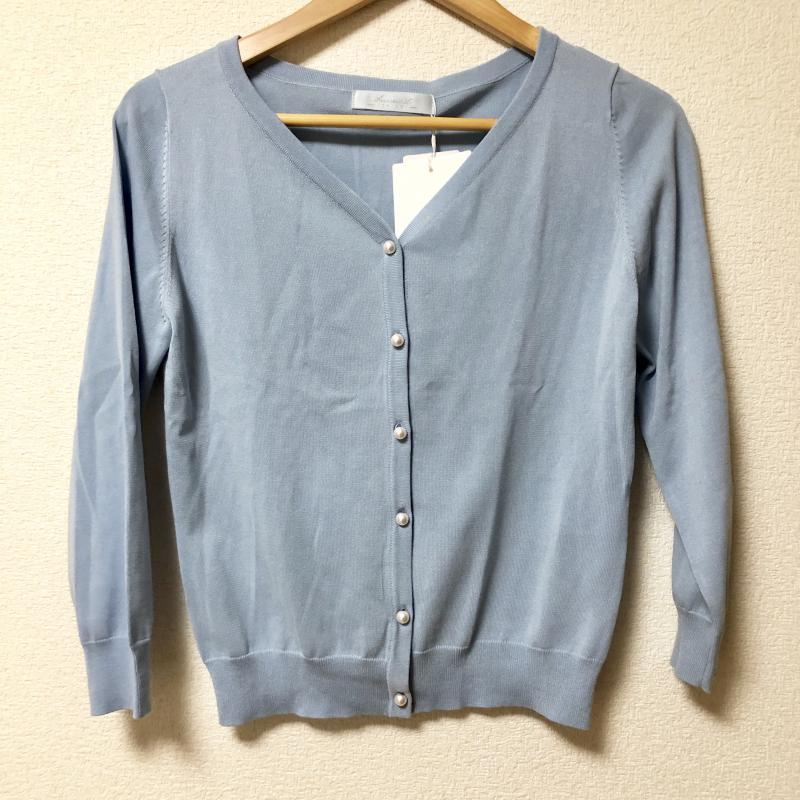 アベニールエトワール Aveniretoile カーディガン 長袖 36 無地 青 / ブルー / レディース USED 古着 中古 10003447