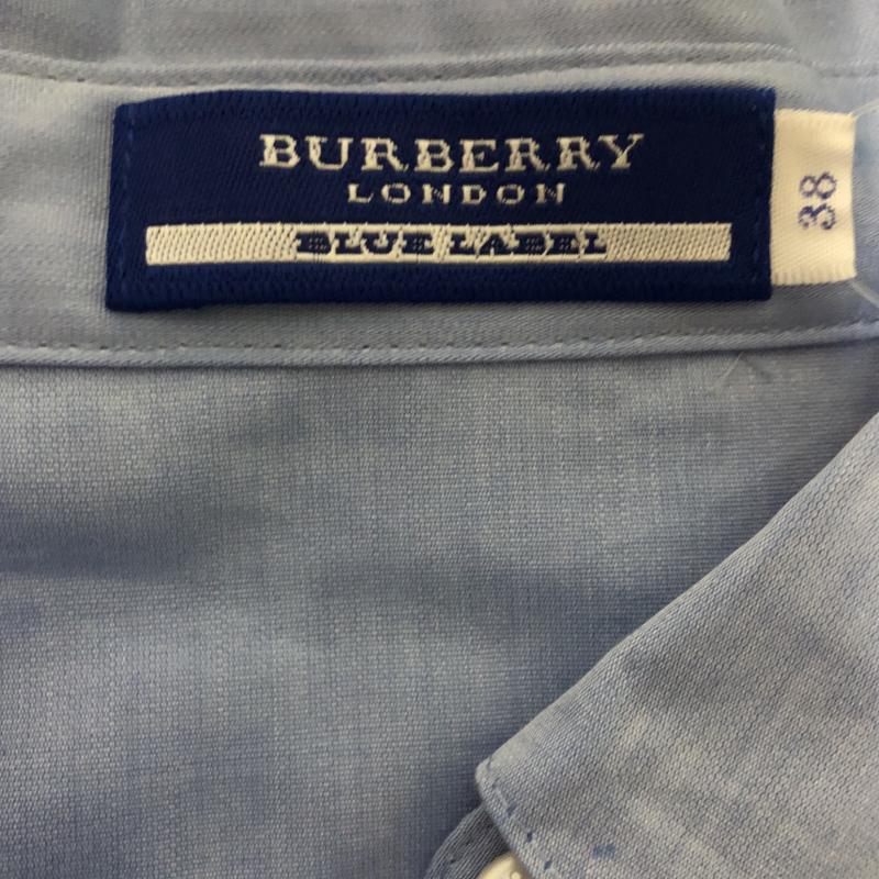 バーバリーブルーレーベル BURBERRY BLUE LABEL ワンピース ひざ丈スカート 38 ボーダー柄 X ワンポイント X 刺繍 青 / ブルー / X 白 / ホワイト / レディース USED 古着 中古 10003459