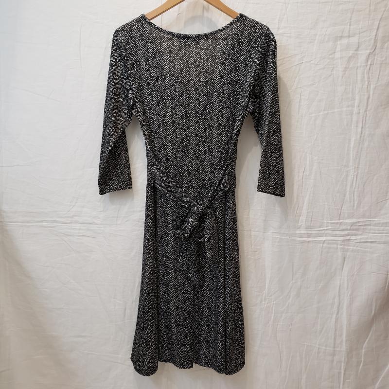 コクーン COCOON ワンピース ひざ丈スカート L 無地 黒 / ブラック / X 白 / ホワイト / レディース USED 古着 中古 10003517