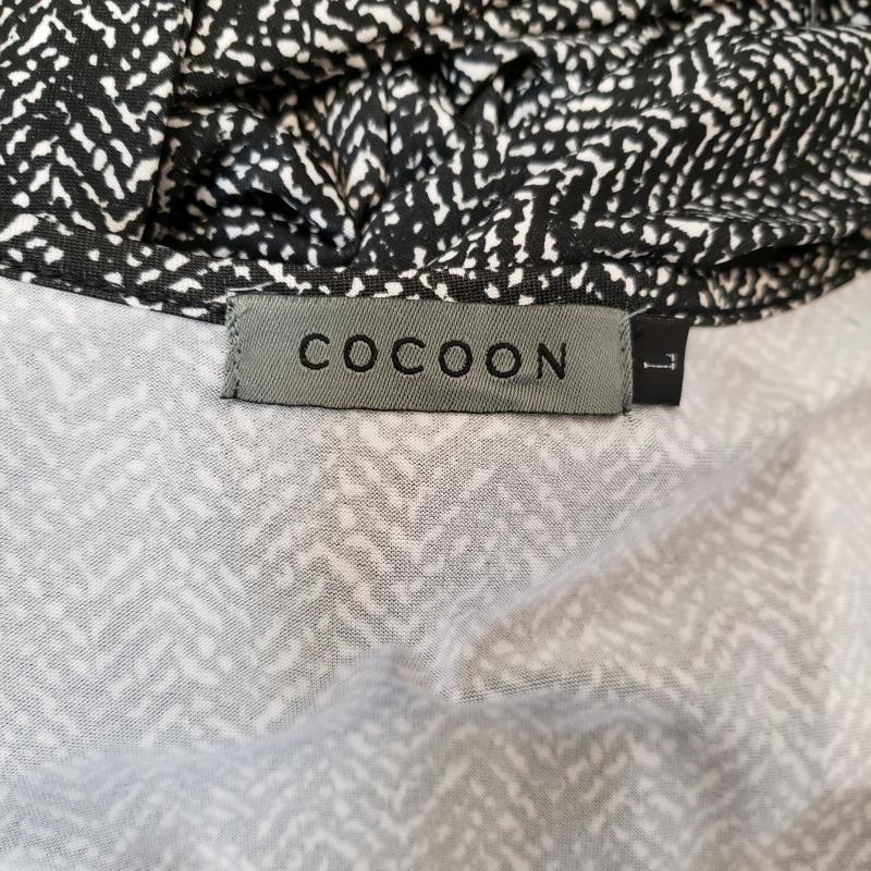 コクーン COCOON ワンピース ひざ丈スカート L 無地 黒 / ブラック / X 白 / ホワイト / レディース USED 古着 中古 10003517