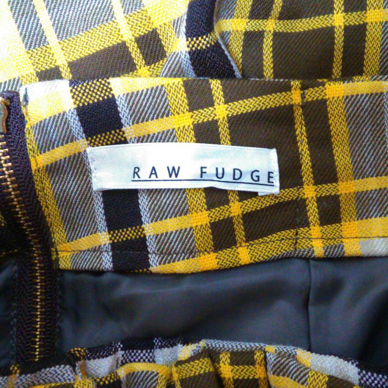 ローファッジ RAW FUDGE スカート ひざ丈スカート M チェック 茶 / ブラウン / X 黄 / イエロー / X 灰 / グレー / レディース USED 古着 中古 10003670