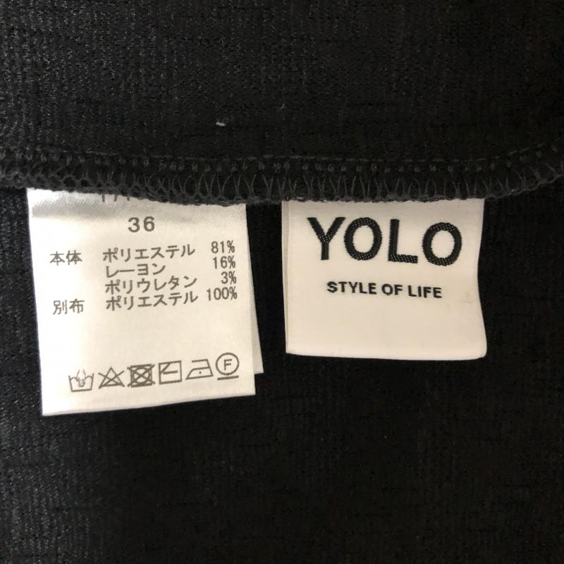 ヨーロ YOLO カットソー 七分袖 36 総柄 X 無地 灰 / グレー / レディース USED 古着 中古 10003758