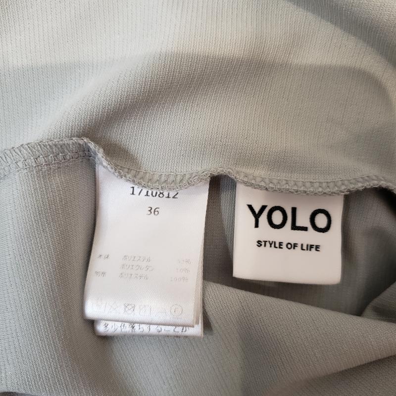ヨーロ YOLO カットソー 半袖 36 無地 白 / ホワイト / X 灰 / グレー / レディース USED 古着 中古 10003827