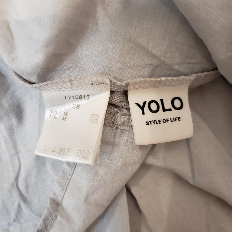 ヨーロ YOLO カットソー 半袖 38 無地 灰 / グレー / レディース USED 古着 中古 10003835