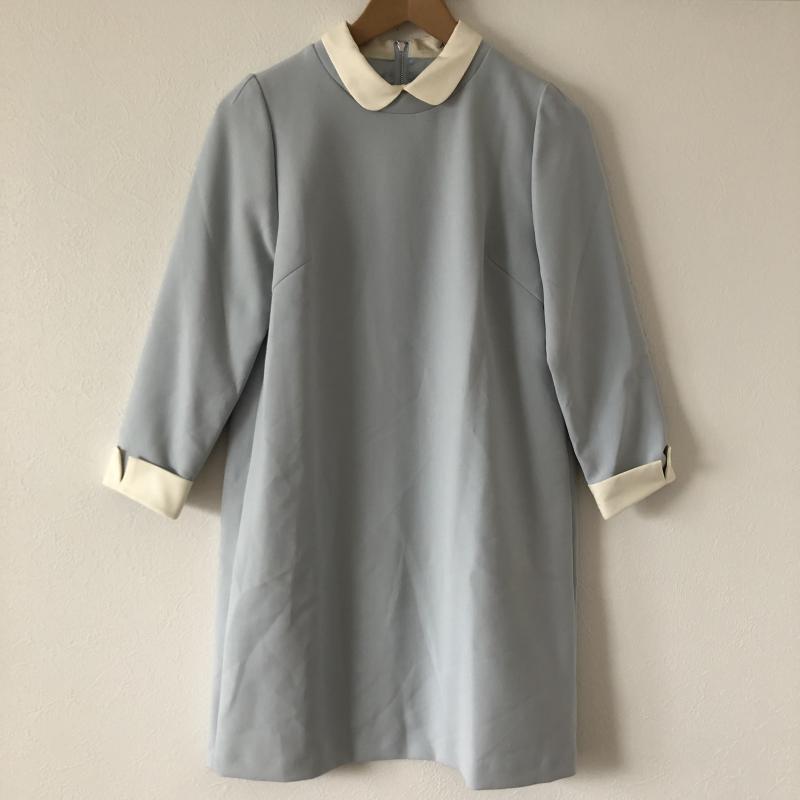 アナザーエディション Anather Edition ワンピース ひざ丈スカート 無地 白 / ホワイト / X 青 / ブルー / レディース USED 古着 中古 10003915