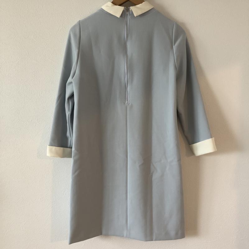 アナザーエディション Anather Edition ワンピース ひざ丈スカート 無地 白 / ホワイト / X 青 / ブルー / レディース USED 古着 中古 10003918