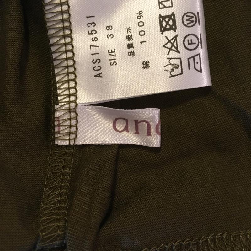 アナナス anana カットソー 半袖 変形袖 38 無地 緑 / グリーン / レディース USED 古着 中古 10003922