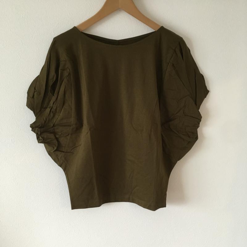 アナナス anana カットソー 半袖 変形袖 38 無地 緑 / グリーン / レディース USED 古着 中古 10003923