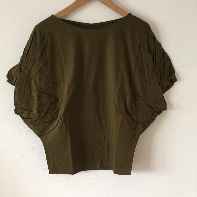 アナナス anana カットソー 半袖 変形袖 38 無地 緑 / グリーン / レディース USED 古着 中古 10003924