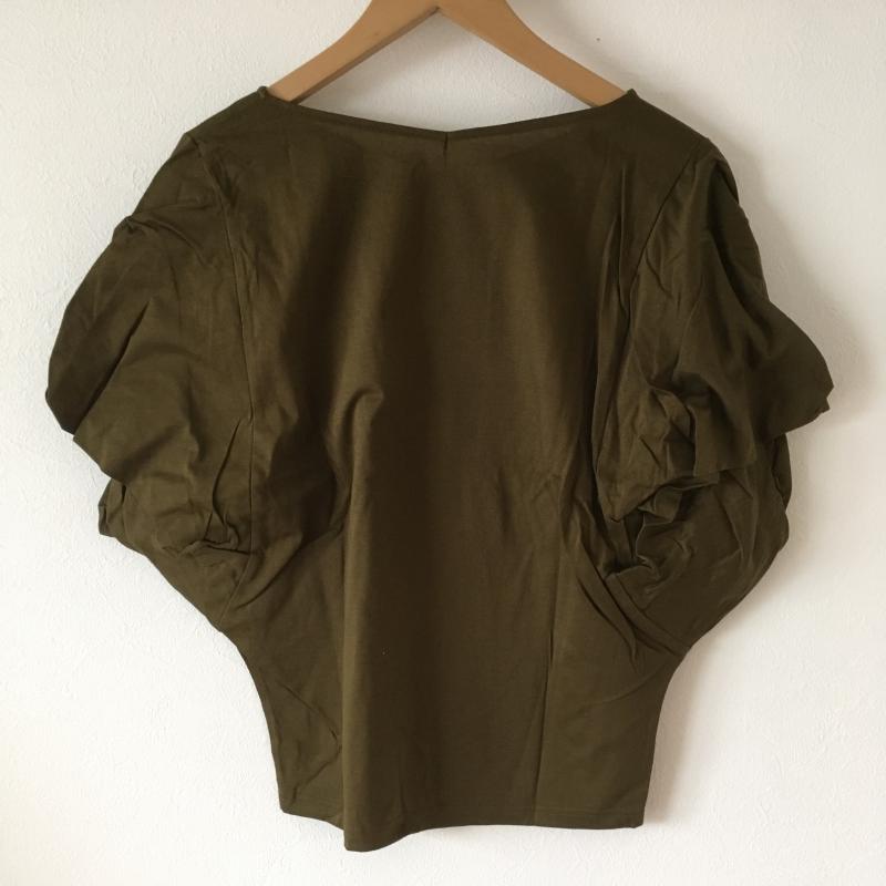 アナナス anana カットソー 半袖 変形袖 38 無地 緑 / グリーン / レディース USED 古着 中古 10003924