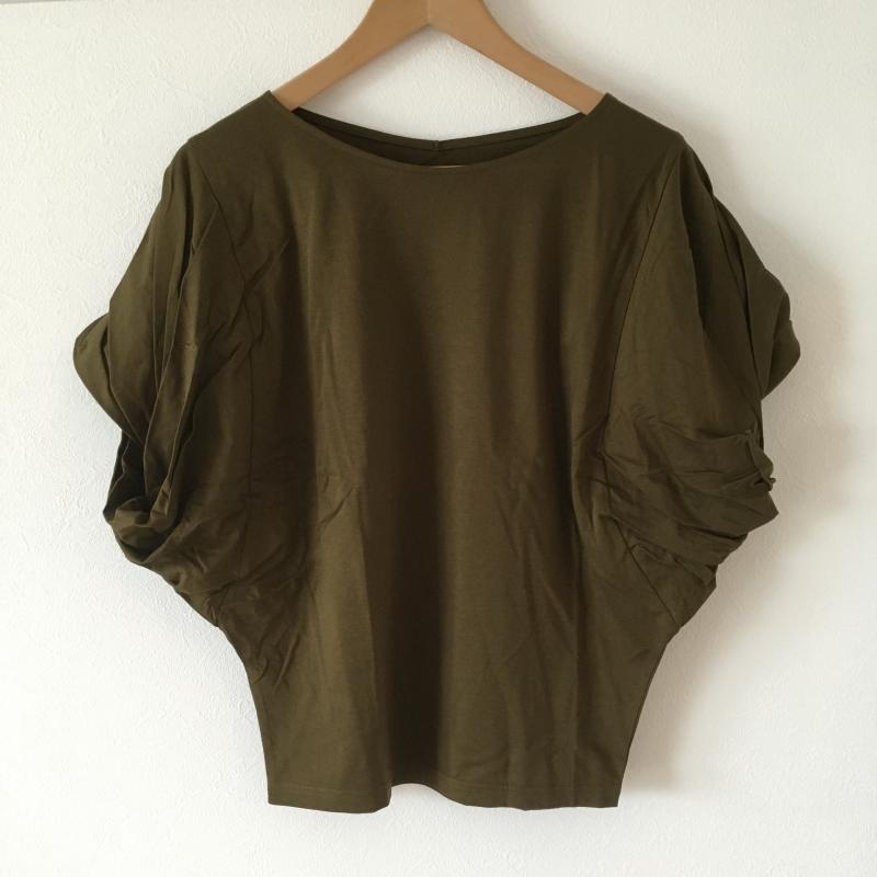 アナナス anana カットソー 半袖 変形袖 38 無地 緑 / グリーン / レディース USED 古着 中古 10003925