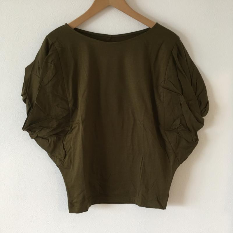 アナナス anana カットソー 半袖 変形袖 38 無地 緑 / グリーン / レディース USED 古着 中古 10003926