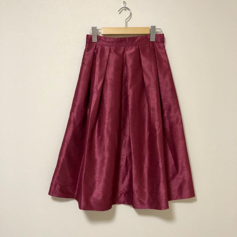 ナバアサナ navasana スカート ロングスカート 0 無地 赤 / レッド / レディース USED 古着 中古 10004055