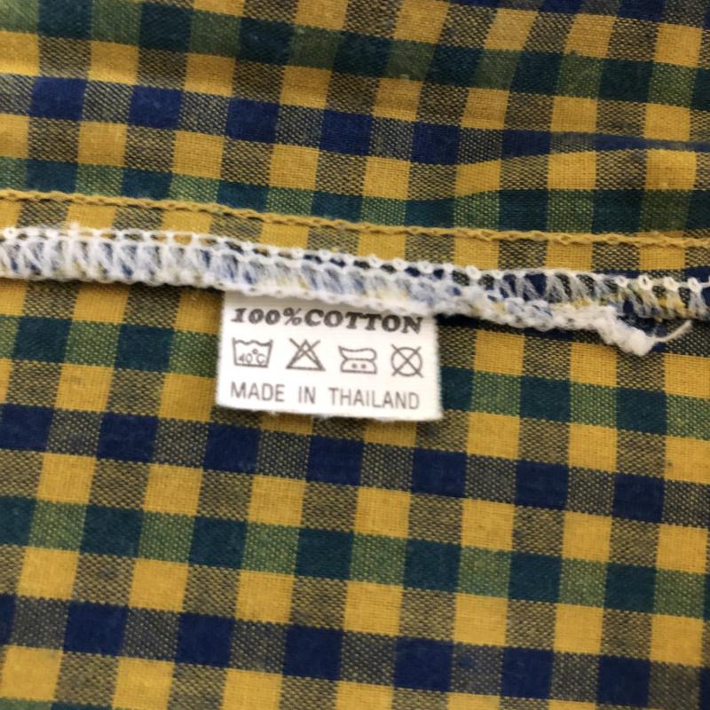 ラルフローレン RALPHLAUREN シャツ、ブラウス 半袖 L チェック X 刺繍 黄 / イエロー / X 青 / ブルー / X 緑 / グリーン / レディース USED 古着 中古 10004124