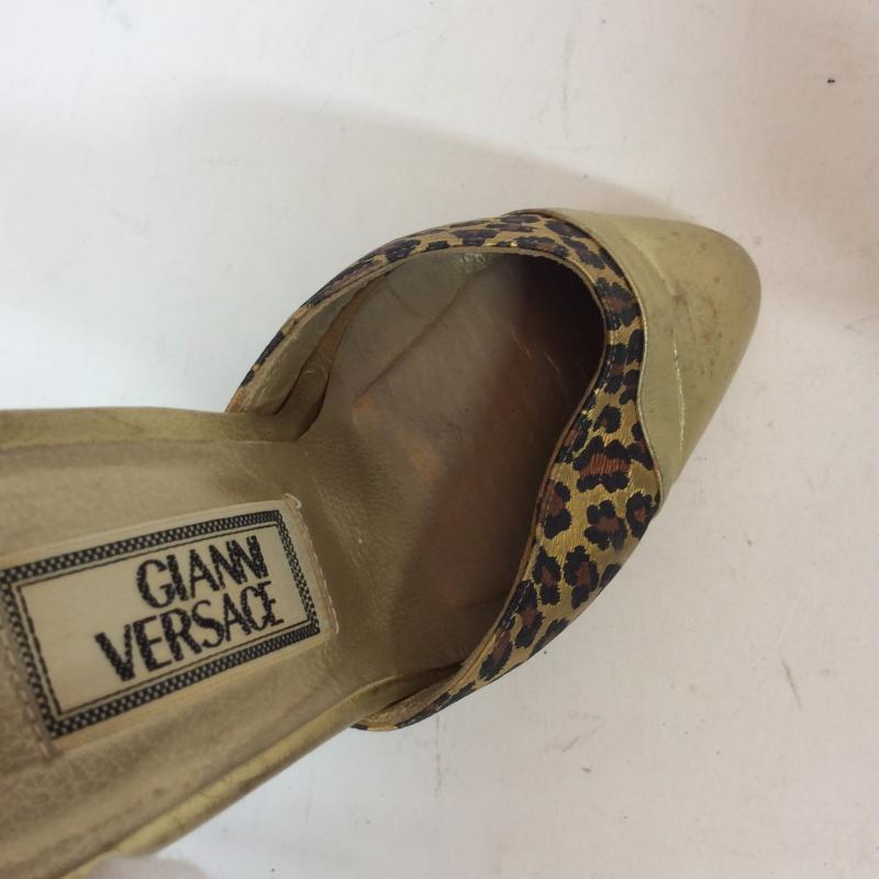 ジャンニヴェルサーチ GIANNI VERSACE ミュール ミュール 22.5cm ヒョウ柄・レオパード柄 金 / ゴールド / X 茶 / ブラウン / X ベージュ / ベージュ / レディース USED 古着 中古 10004201