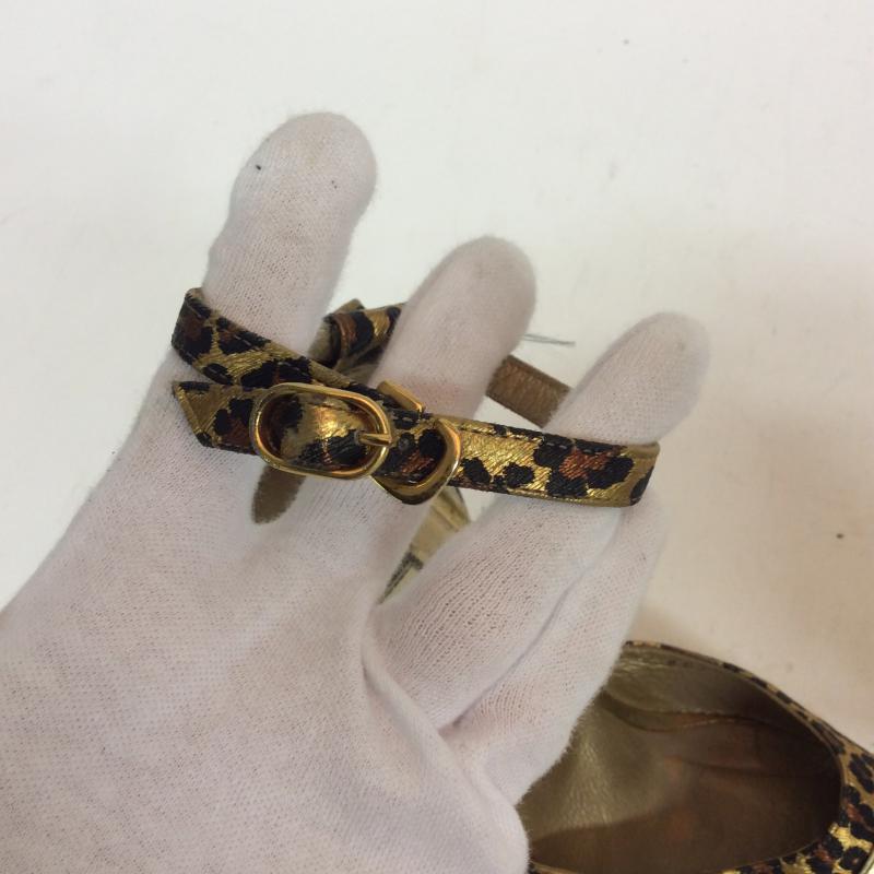 ジャンニヴェルサーチ GIANNI VERSACE ミュール ミュール 22.5cm ヒョウ柄・レオパード柄 金 / ゴールド / X 茶 / ブラウン / X ベージュ / ベージュ / レディース USED 古着 中古 10004201