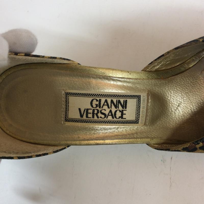 ジャンニヴェルサーチ GIANNI VERSACE ミュール ミュール 22.5cm ヒョウ柄・レオパード柄 金 / ゴールド / X 茶 / ブラウン / X ベージュ / ベージュ / レディース USED 古着 中古 10004201