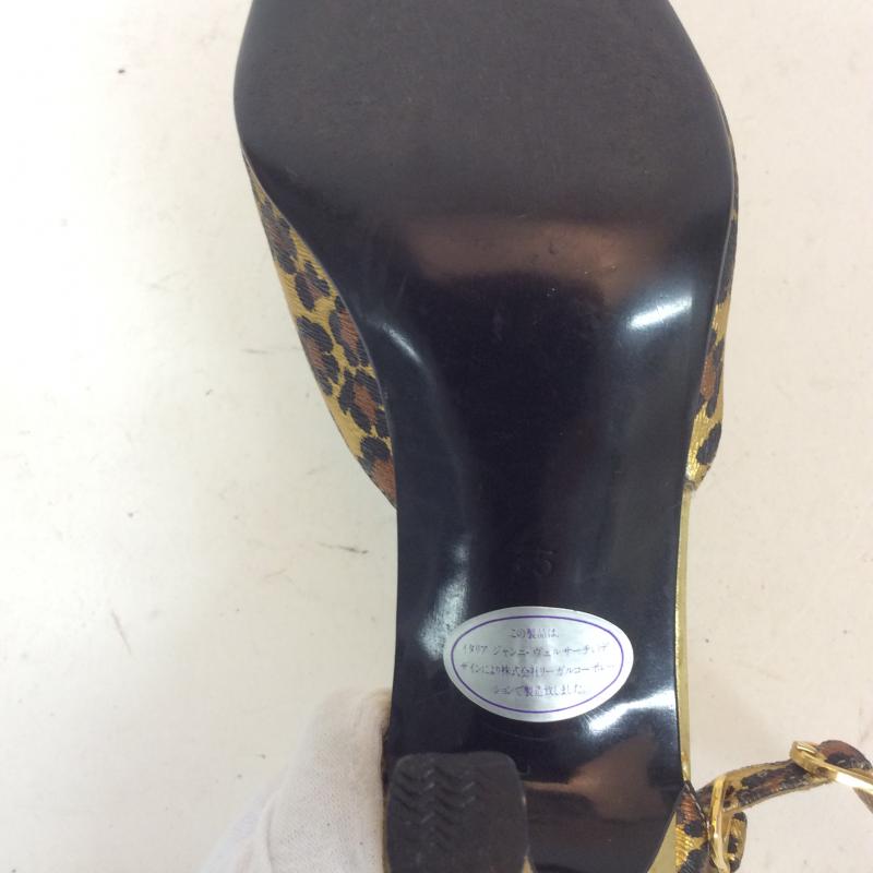 ジャンニヴェルサーチ GIANNI VERSACE ミュール ミュール 22.5cm ヒョウ柄・レオパード柄 金 / ゴールド / X 茶 / ブラウン / X ベージュ / ベージュ / レディース USED 古着 中古 10004201