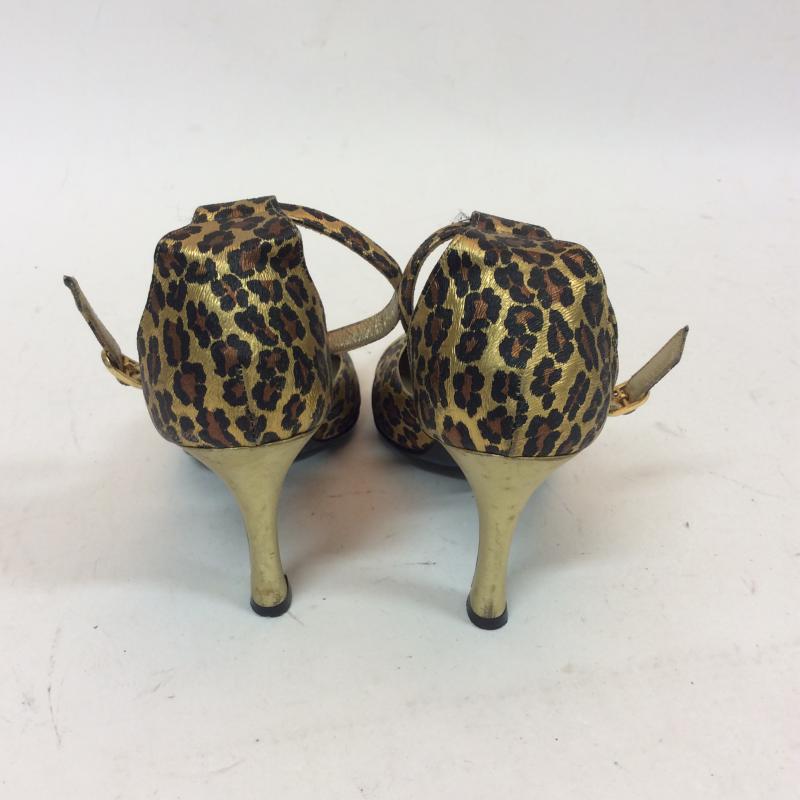 ジャンニヴェルサーチ GIANNI VERSACE ミュール ミュール 22.5cm ヒョウ柄・レオパード柄 金 / ゴールド / X 茶 / ブラウン / X ベージュ / ベージュ / レディース USED 古着 中古 10004201