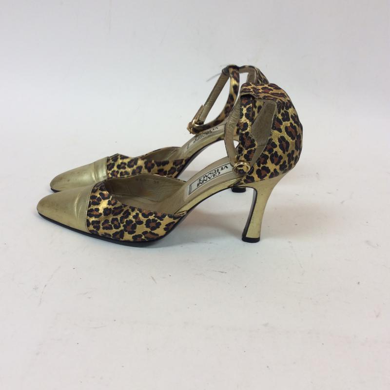 ジャンニヴェルサーチ GIANNI VERSACE ミュール ミュール 22.5cm ヒョウ柄・レオパード柄 金 / ゴールド / X 茶 / ブラウン / X ベージュ / ベージュ / レディース USED 古着 中古 10004201