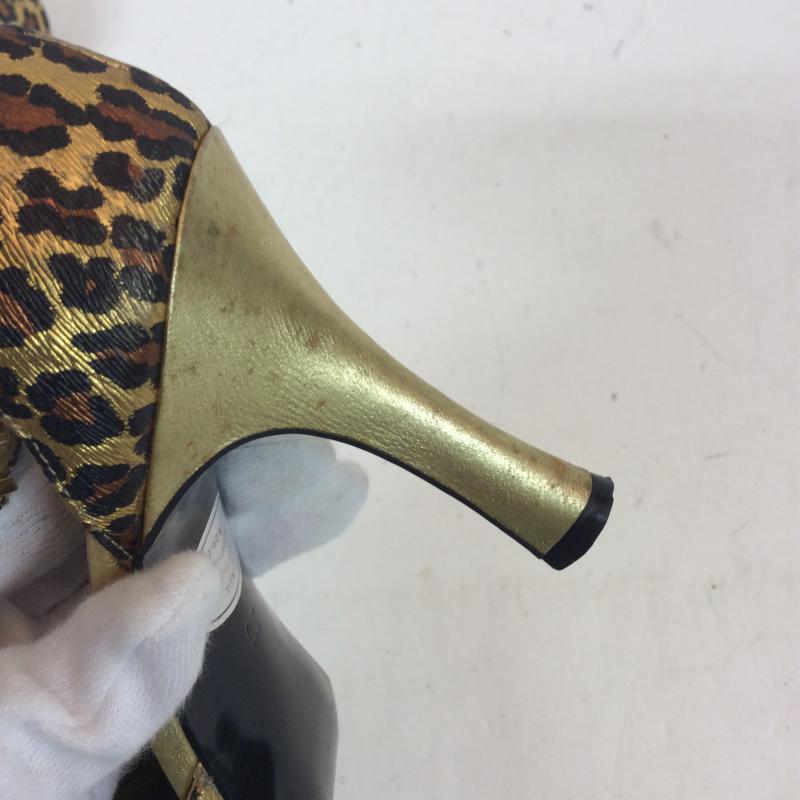 ジャンニヴェルサーチ GIANNI VERSACE ミュール ミュール 22.5cm ヒョウ柄・レオパード柄 金 / ゴールド / X 茶 / ブラウン / X ベージュ / ベージュ / レディース USED 古着 中古 10004201