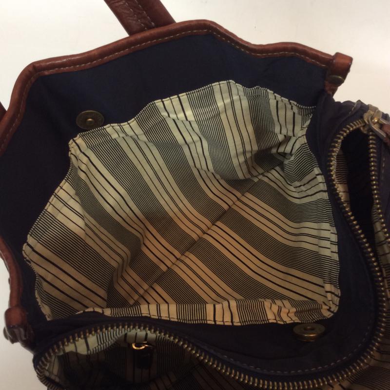 ポールスミス Paul Smith ハンドバッグ ハンドバッグ 無地 紺 / ネイビー / X 茶 / ブラウン / メンズ USED 古着 中古 10004205