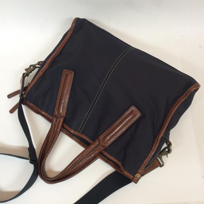 ポールスミス Paul Smith ハンドバッグ ハンドバッグ 無地 紺 / ネイビー / X 茶 / ブラウン / メンズ USED 古着 中古 10004205