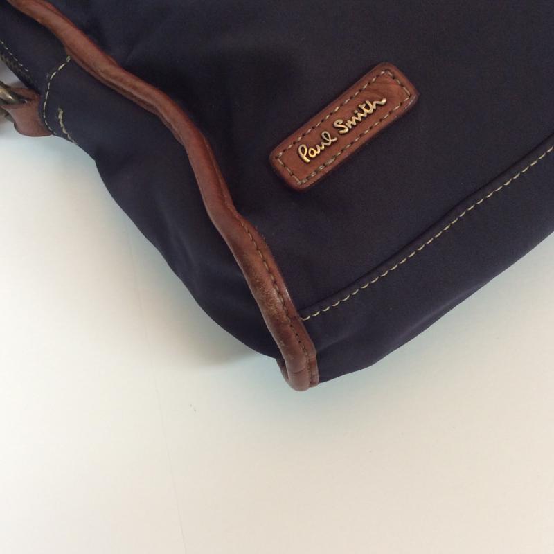 ポールスミス Paul Smith ハンドバッグ ハンドバッグ 無地 紺 / ネイビー / X 茶 / ブラウン / メンズ USED 古着 中古 10004205