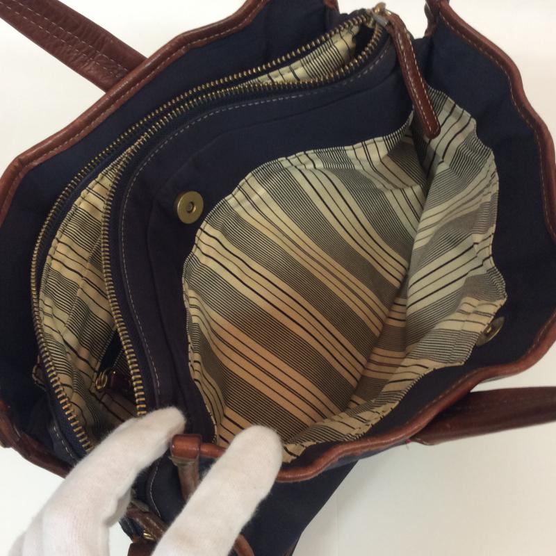 ポールスミス Paul Smith ハンドバッグ ハンドバッグ 無地 紺 / ネイビー / X 茶 / ブラウン / メンズ USED 古着 中古 10004205