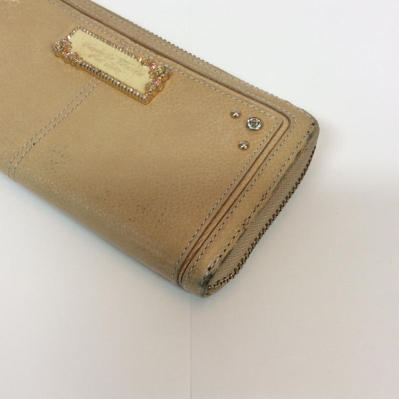 サマンサタバサ プチチョイス Samantha Thavasa Petit Choice 財布 長財布 無地 ベージュ / ベージュ / レディース USED 古着 中古 10004210