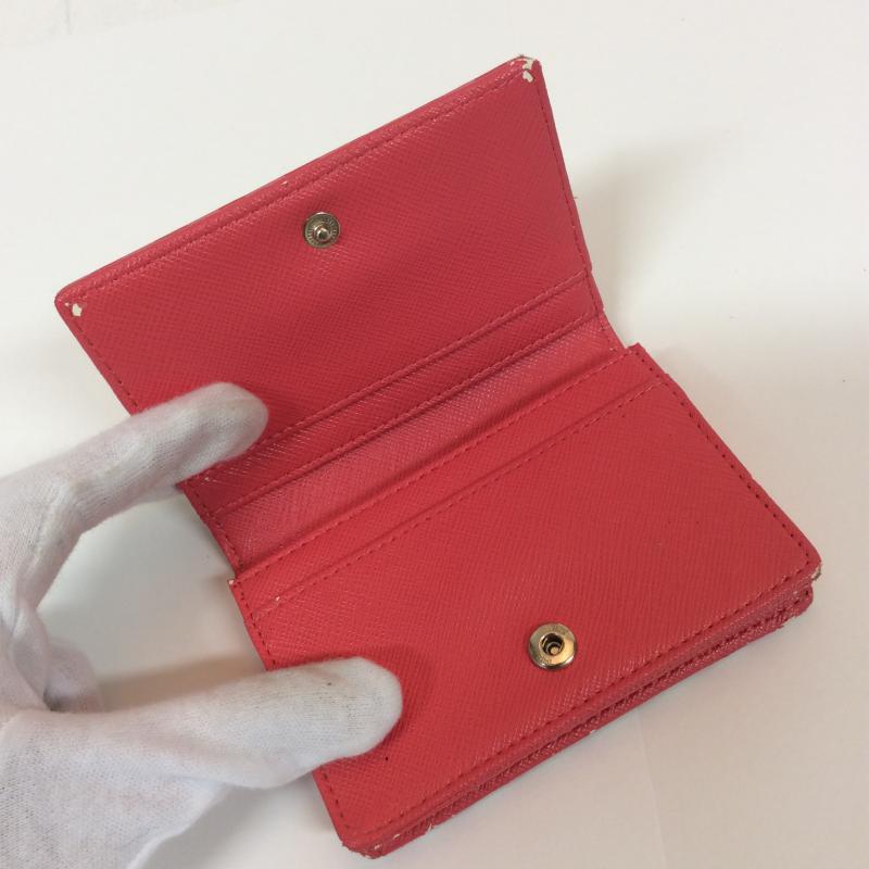 サマンサベガ Samantha Vega カードケース 名刺入れ 無地 X チェック 赤 / レッド / X 白 / ホワイト / レディース USED 古着 中古 10004218