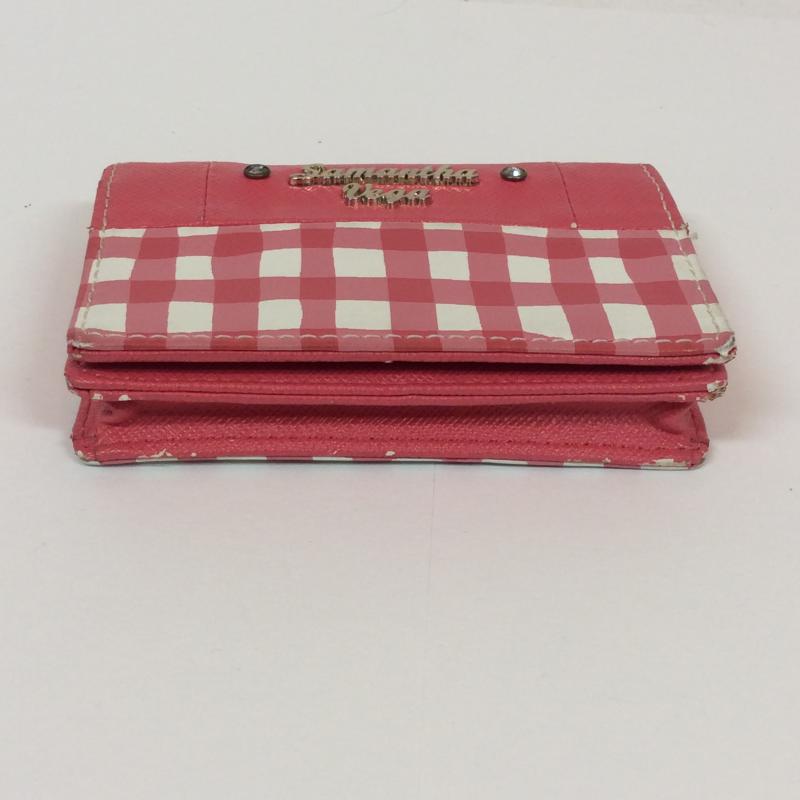 サマンサベガ Samantha Vega カードケース 名刺入れ 無地 X チェック 赤 / レッド / X 白 / ホワイト / レディース USED 古着 中古 10004218