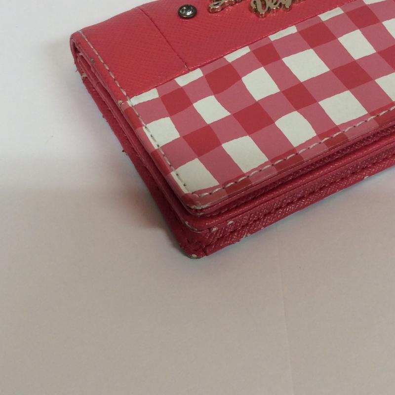 サマンサベガ Samantha Vega カードケース 名刺入れ 無地 X チェック 赤 / レッド / X 白 / ホワイト / レディース USED 古着 中古 10004218