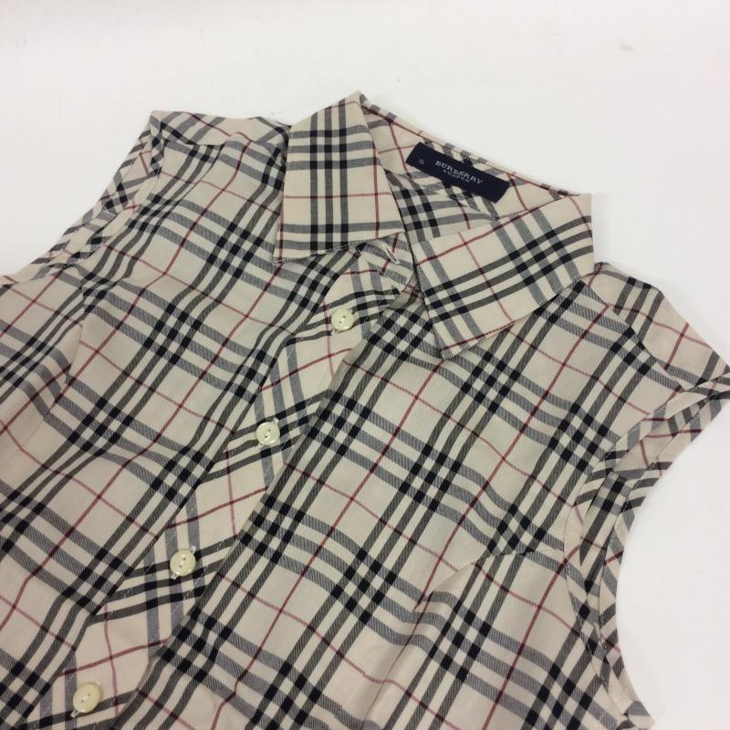 バーバリーロンドン Burberry London シャツ、ブラウス 半袖 S チェック ベージュ / ベージュ / レディース USED 古着 中古 10004237
