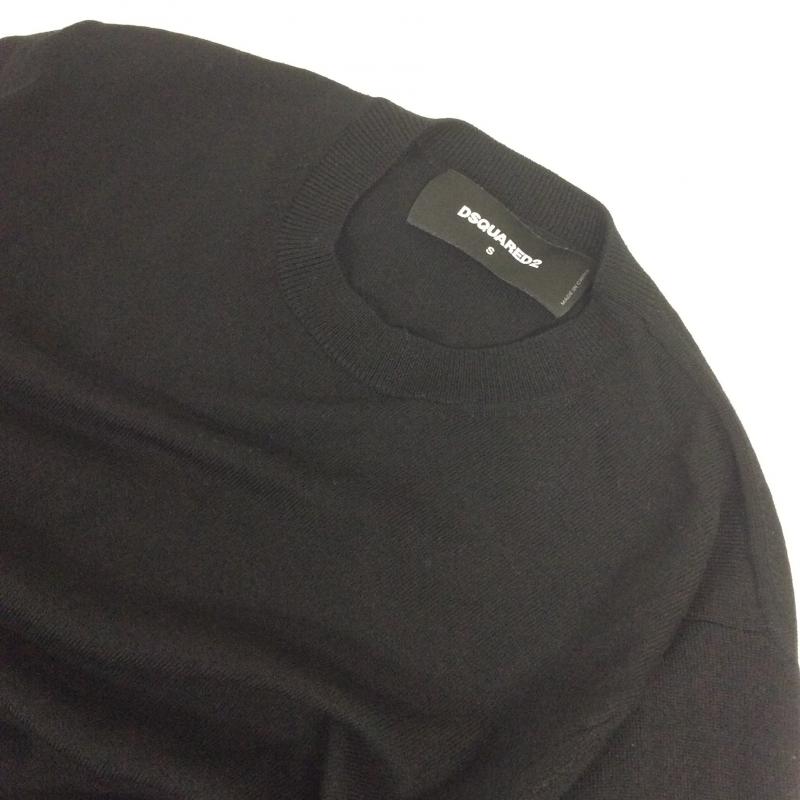 ディースクエアード DSQUARED2 ニット、セーター 長袖 S 無地 黒 / ブラック / メンズ USED 古着 中古 10004242