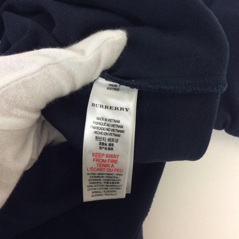 バーバリーチルドレン BURBERRYCHILDREN ポロシャツ 半袖 150cm 無地 X ロゴ、文字 紺 / ネイビー / ボーイズ USED 古着 中古 10004245