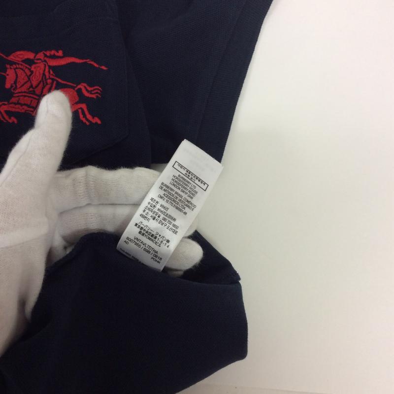 バーバリーチルドレン BURBERRYCHILDREN ポロシャツ 半袖 150cm 無地 X ロゴ、文字 紺 / ネイビー / ボーイズ USED 古着 中古 10004245