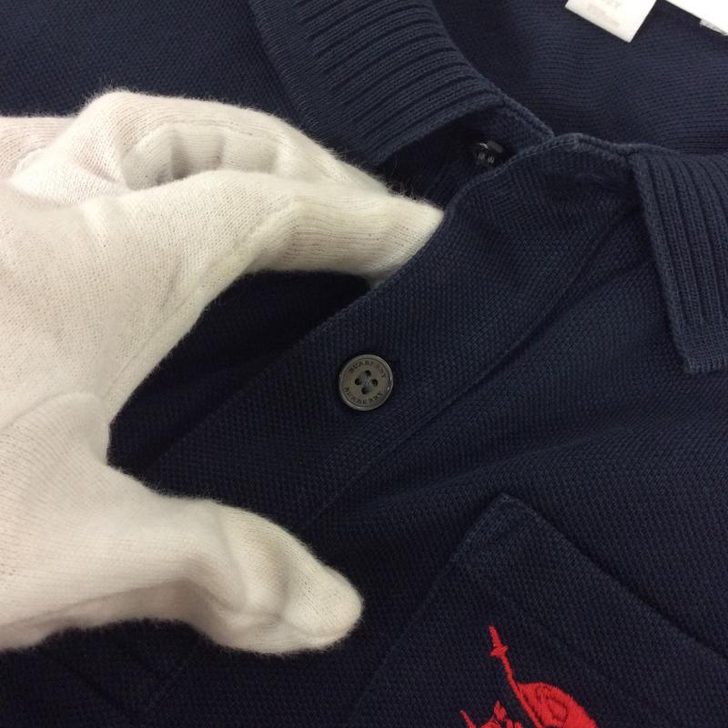 バーバリーチルドレン BURBERRYCHILDREN ポロシャツ 半袖 150cm 無地 X ロゴ、文字 紺 / ネイビー / ボーイズ USED 古着 中古 10004245